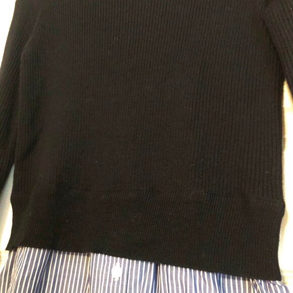 NWT VERONICA BEARD Rocha Merino Wool Sweater w Stripe Shirt Panel XS MSRP $412 - Picture 4 of 7